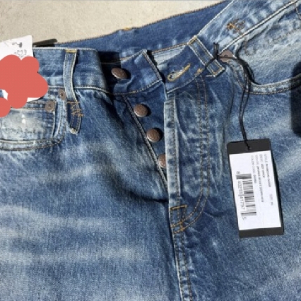 Nwt R13 Izzy Drop In Jasper Color With Let Down Hem Stylish Blue Women's Jeans - Picture 13 of 13